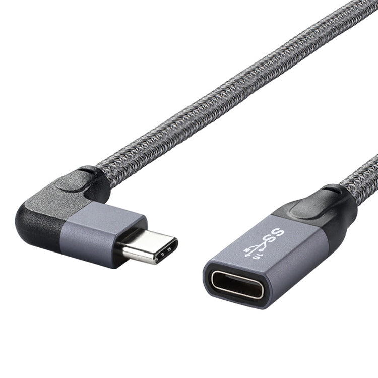 Cabo de extensão de dados USB-C / Tipo-C em ângulo macho para USB-C / Tipo-C fêmea de 100W com função completa, 0,2m, 0,5m, 1m, 1,5m
