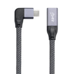 Cabo de extensão de dados USB-C / Tipo-C em ângulo macho para USB-C / Tipo-C fêmea de 100W com função completa, 0,2m, 0,5m, 1m, 1,5m