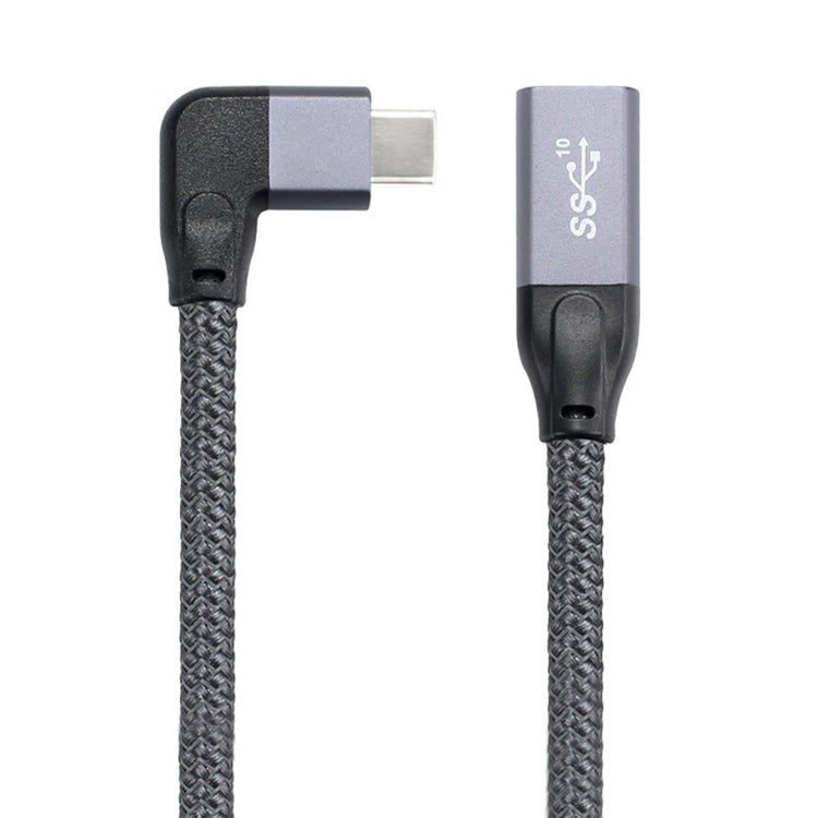 Cabo de extensão de dados USB-C / Tipo-C em ângulo macho para USB-C / Tipo-C fêmea de 100W com função completa, 0,2m, 0,5m, 1m, 1,5m