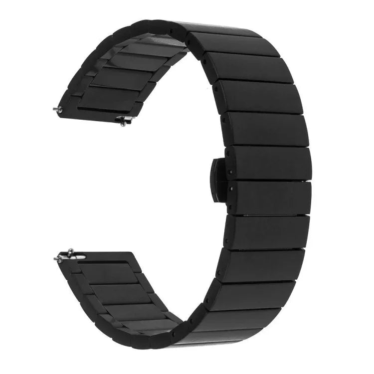 Correia de Substituição com Fivela Borboleta em Aço com Uma Conta para Samsung Smart Watch, 18mm, 20mm, 22mm