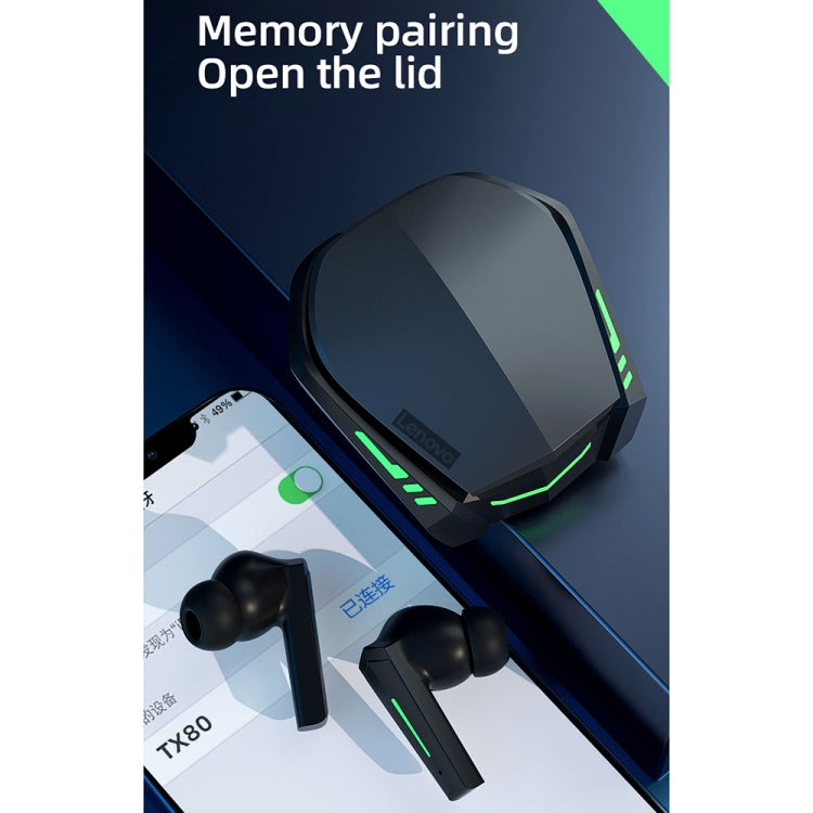 Auricular Bluetooth Original Lenovo XT80 TWS para Jogos / Música com Modo Duplo, Luz Respiratória e Caixa de Carregamento