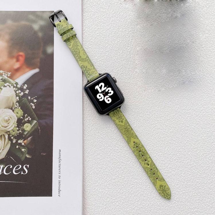 Pulseira de Substituição para Pulso em Couro Étnico Slim Pequena para Apple Watch Series, 7 41mm / 6&SE&5&4 40mm / 3&2&1 38mm, 7 45mm / 6&SE&5&4 44mm / 3&2&1 42mm