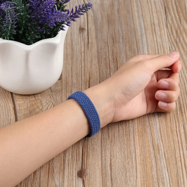 Bracelete de substituição em nylon trançado de uma só volta para cintura pequena para Apple Watch Series, XS 130mm, XS 135mm, 7 41mm / 6&SE&5&4 40mm / 3&2&1 38mm