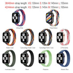 Bracelete de substituição em nylon trançado de uma só volta para cintura pequena para Apple Watch Series, XS 130mm, XS 135mm, 7 41mm / 6&SE&5&4 40mm / 3&2&1 38mm