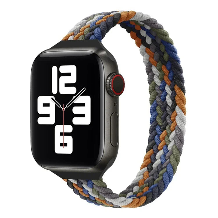 Bracelete de substituição em nylon trançado de uma só volta para cintura pequena para Apple Watch Series, XS 130mm, XS 135mm, 7 41mm / 6&SE&5&4 40mm / 3&2&1 38mm