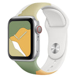 Bracelete de substituição em silicone com cor contrastante da série Morandi para Apple Watch Series, 7 41mm / 6&SE&5&4 40mm / 3&2&1 38mm, 7 45mm / 6&SE&5&4 44mm / 3&2&1 42mm