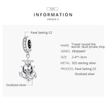 Pendente de Navio com Caveira de Pirata em Prata Esterlina S925 para Pulseira e Colar DIY, Navio com Caveira de Pirata