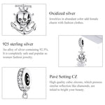 Pendente de Navio com Caveira de Pirata em Prata Esterlina S925 para Pulseira e Colar DIY, Navio com Caveira de Pirata