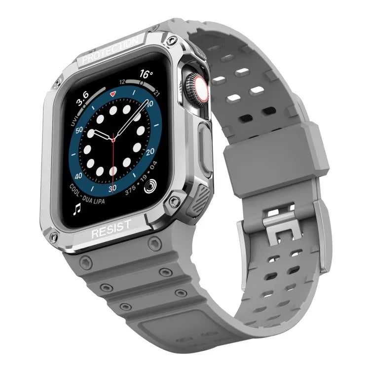 Bracelete integrada de substituição em silicone para Apple Watch Series, Para Apple Watch Series 9&8&7 45mm / SE&6&5&4 44mm / 3&2&1 42mm