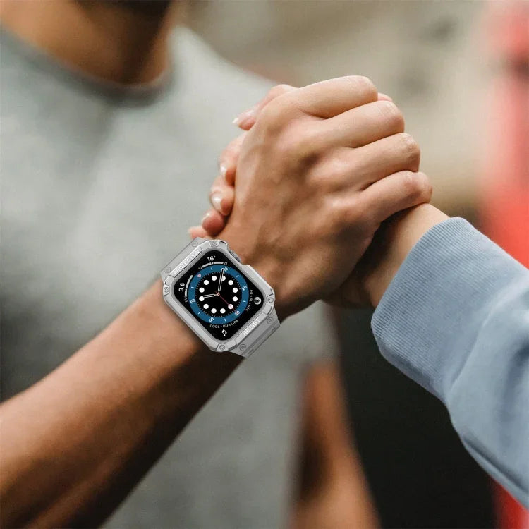 Bracelete integrada de substituição em silicone para Apple Watch Series, Para Apple Watch Series 9&8&7 45mm / SE&6&5&4 44mm / 3&2&1 42mm