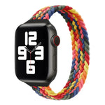 Bracelete de substituição em nylon trançado de uma só volta para cintura pequena para Apple Watch Series 7 41mm / 6&SE&5&4 40mm / 3&2&1 38mm, S 135mm, M 145mm, L 155mm