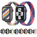 Bracelete de substituição em nylon trançado de uma só volta para cintura pequena para Apple Watch Series 7 41mm / 6&SE&5&4 40mm / 3&2&1 38mm, S 135mm, M 145mm, L 155mm