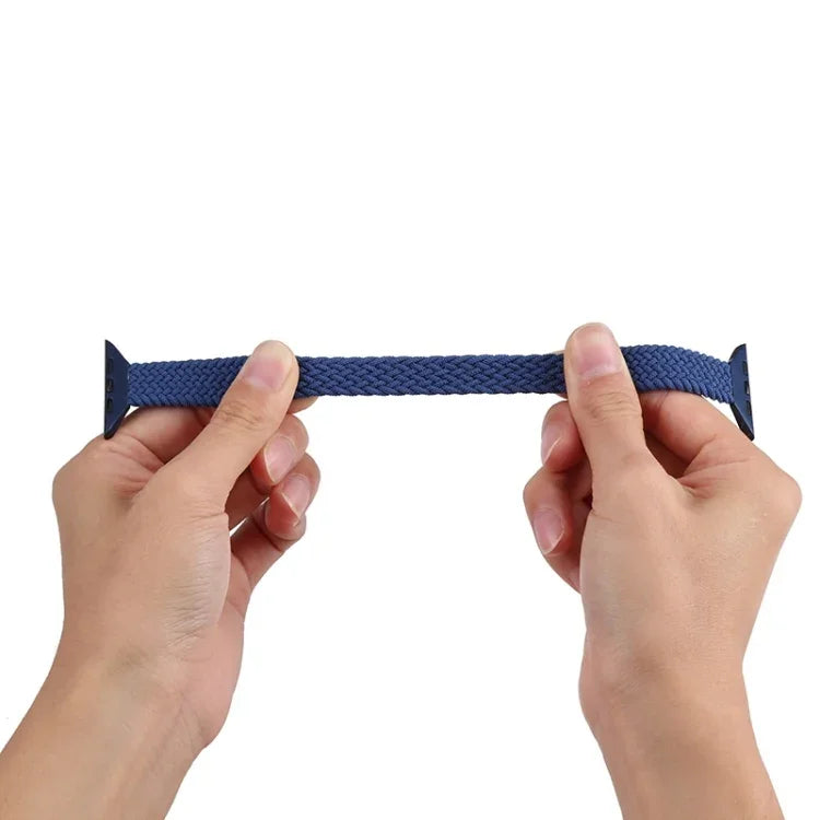 Bracelete de substituição em nylon trançado de uma só volta para cintura pequena para Apple Watch Series 7 41mm / 6&SE&5&4 40mm / 3&2&1 38mm, S 135mm, M 145mm, L 155mm