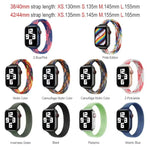 Bracelete de substituição em nylon trançado de uma só volta para cintura pequena para Apple Watch Series 7 41mm / 6&SE&5&4 40mm / 3&2&1 38mm, S 135mm, M 145mm, L 155mm