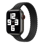 Bracelete de substituição em nylon trançado de uma só volta para cintura pequena para Apple Watch Series 7 41mm / 6&SE&5&4 40mm / 3&2&1 38mm, S 135mm, M 145mm, L 155mm