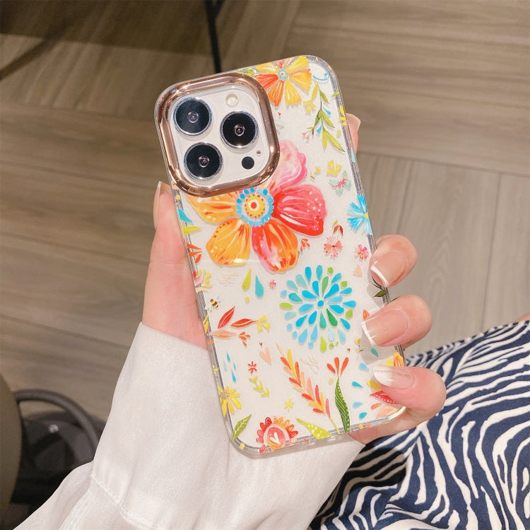 Glitter Powder Electroplating Flower Shockproof Phone Case, For iPhone 13, For iPhone 13 Pro, For iPhone 13 Pro Max, For iPhone 12 / 12 Pro, For iPhone 12 Pro Max, For iPhone 11