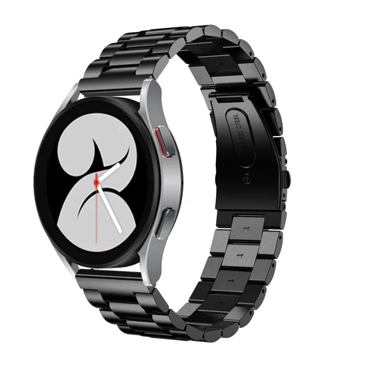 Pulseira de substituição universal em aço inoxidável com três contas e cabeça plana, Para Samsung Galaxy Watch4 40mm/44mm, Para Samsung Galaxy Watch4 Classic 42mm/46mm
