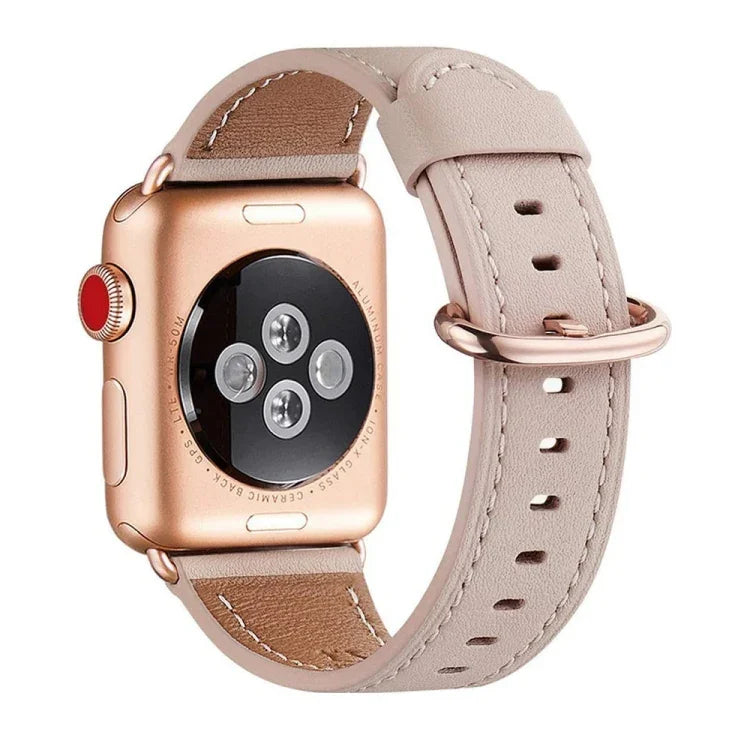 Bracelete de substituição em couro com fivela clássica para Apple Watch Series, 7 41mm / 6&SE&5&4 40mm / 3&2&1 38mm, 7 45mm / 6&SE&5&4 44mm / 3&2&1 42mm