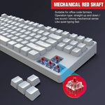 HXSJ L600 87 Teclas Teclado Mecânico com Fios USB-C / Tipo-C Vermelho com Iluminação Fria