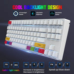 HXSJ L600 87 Teclas Teclado Mecânico com Fios USB-C / Tipo-C Vermelho com Iluminação Fria