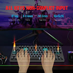 HXSJ L600 87 Teclas Teclado Mecânico com Fios USB-C / Tipo-C Vermelho com Iluminação Fria