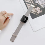 V-shaped Buckle Straight Steel Replacement Strap Watchband For Apple Watch Series, 7 41mm / 6&SE&5&4 40mm / 3&2&1 38mm, 7 45mm / 6&SE&5&4 44mm / 3&2&1 42mm