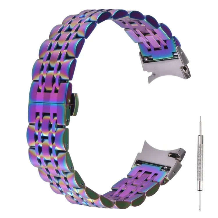 Pulseira de substituição em aço inoxidável com sete contas, Para Samsung Galaxy Watch4 40mm/44mm