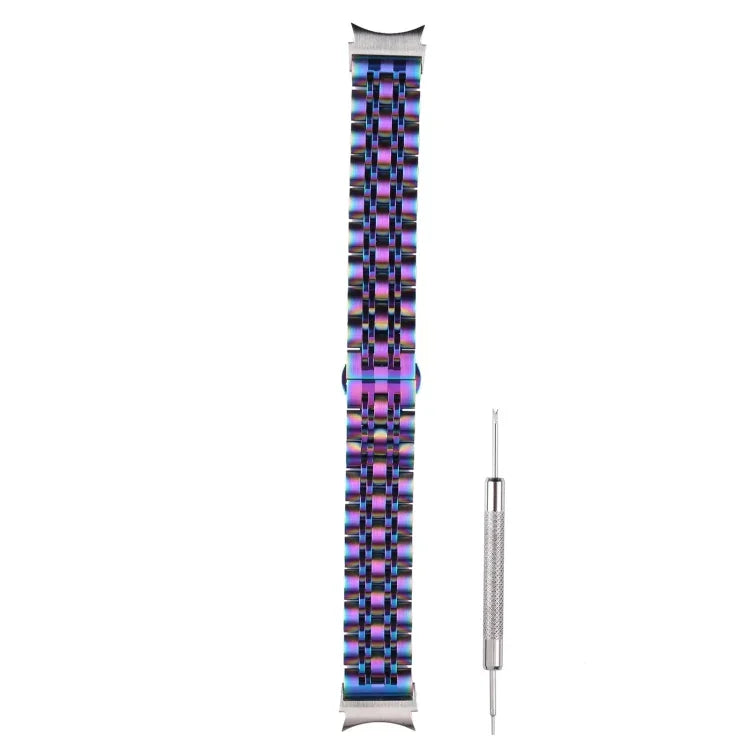 Pulseira de substituição em aço inoxidável com sete contas, Para Samsung Galaxy Watch4 40mm/44mm