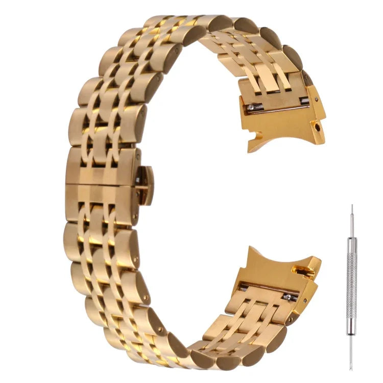 Pulseira de substituição em aço inoxidável com sete contas, Para Samsung Galaxy Watch4 40mm/44mm