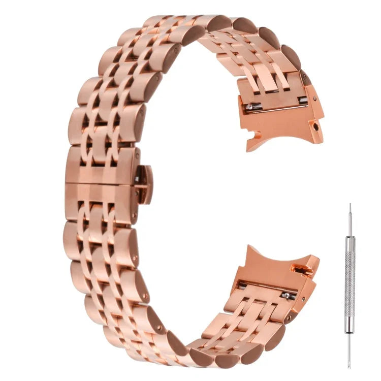 Pulseira de substituição em aço inoxidável com sete contas, Para Samsung Galaxy Watch4 40mm/44mm