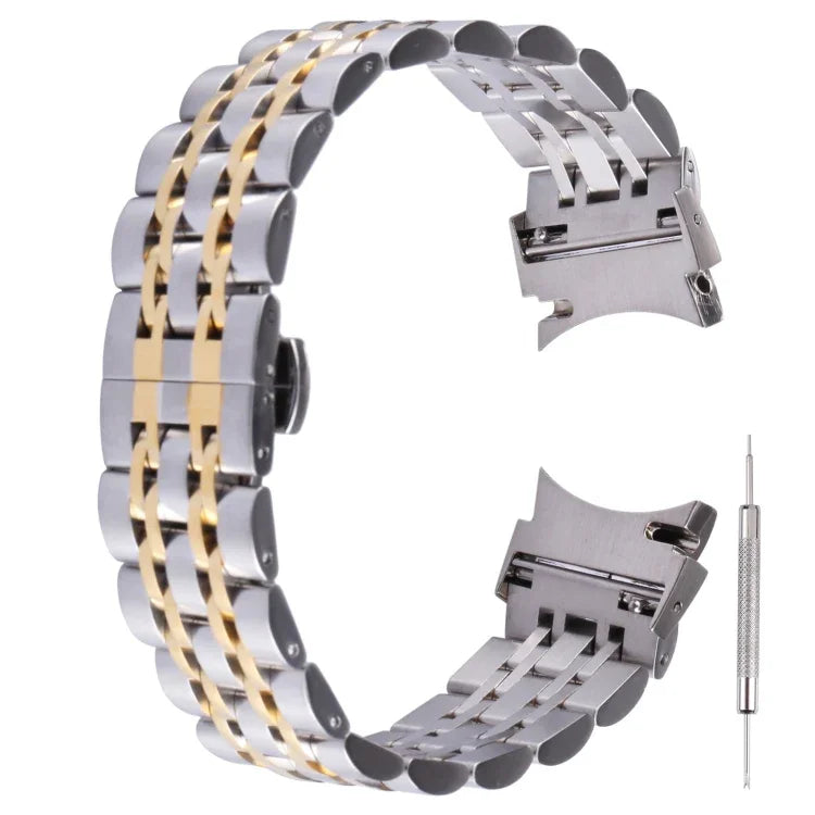 Pulseira de substituição em aço inoxidável com sete contas, Para Samsung Galaxy Watch4 40mm/44mm