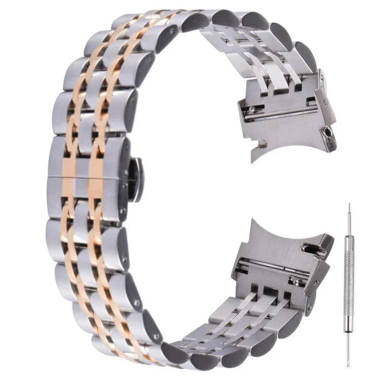 Pulseira de substituição em aço inoxidável com sete contas, Para Samsung Galaxy Watch4 40mm/44mm