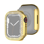 Capa Protetora de Diamante com Dupla Fileira em PC Electroplated para Apple Watch Series, Para Apple Watch Series 9 / 8 / 7 41mm, Para Apple Watch Series 9 / 8 / 7 45mm