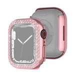 Capa Protetora de Diamante com Dupla Fileira em PC Electroplated para Apple Watch Series, Para Apple Watch Series 9 / 8 / 7 41mm, Para Apple Watch Series 9 / 8 / 7 45mm