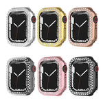 Capa Protetora de Diamante com Dupla Fileira em PC Electroplated para Apple Watch Series, Para Apple Watch Series 9 / 8 / 7 41mm, Para Apple Watch Series 9 / 8 / 7 45mm