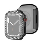 Capa Protetora de Diamante com Dupla Fileira em PC Electroplated para Apple Watch Series, Para Apple Watch Series 9 / 8 / 7 41mm, Para Apple Watch Series 9 / 8 / 7 45mm