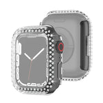 Capa Protetora de Diamante com Dupla Fileira em PC Electroplated para Apple Watch Series, Para Apple Watch Series 9 / 8 / 7 41mm, Para Apple Watch Series 9 / 8 / 7 45mm