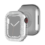Capa Protetora de Diamante com Dupla Fileira em PC Electroplated para Apple Watch Series, Para Apple Watch Series 9 / 8 / 7 41mm, Para Apple Watch Series 9 / 8 / 7 45mm