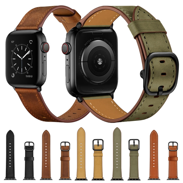 Pulseira substituta de couro para Apple Watch Series 7 41mm / 6&SE&5&4 40mm / 3&2&1 38mm, 7 45mm / 6&SE&5&4 44mm / 3&2&1 42mm