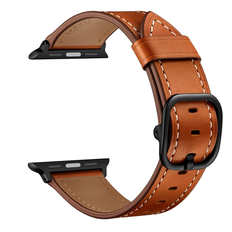 Pulseira substituta de couro para Apple Watch Series 7 41mm / 6&SE&5&4 40mm / 3&2&1 38mm, 7 45mm / 6&SE&5&4 44mm / 3&2&1 42mm