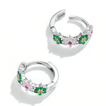 S925 Brincos Femininos Delicados com Flores em Prata Esterlina, Flores Delicadas