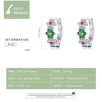 S925 Brincos Femininos Delicados com Flores em Prata Esterlina, Flores Delicadas