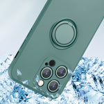 All-inclusive Liquid Silicone Phone Protective Case with Ring Holder & Lanyard, For iPhone 13 Pro Max