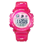 Relógio Eletrónico Desportivo Infantil Cronómetro Digital LED SKMEI 1451, 1451 (Rosa Transparente Azul), 1451 (Roxo Transparente), 1451 (Azul Céu Transparente), 1451 (Vermelho Rosa Transparente), 1451 (Caixa Branca Círculo Azul)