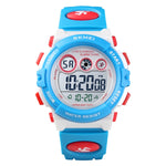 Relógio Eletrónico Desportivo Infantil Cronómetro Digital LED SKMEI 1451, 1451 (Rosa Transparente Azul), 1451 (Roxo Transparente), 1451 (Azul Céu Transparente), 1451 (Vermelho Rosa Transparente), 1451 (Caixa Branca Círculo Azul)