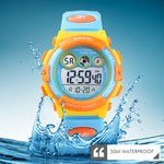 Relógio Eletrónico Desportivo Infantil Cronómetro Digital LED SKMEI 1451, 1451 (Rosa Transparente Azul), 1451 (Roxo Transparente), 1451 (Azul Céu Transparente), 1451 (Vermelho Rosa Transparente), 1451 (Caixa Branca Círculo Azul)