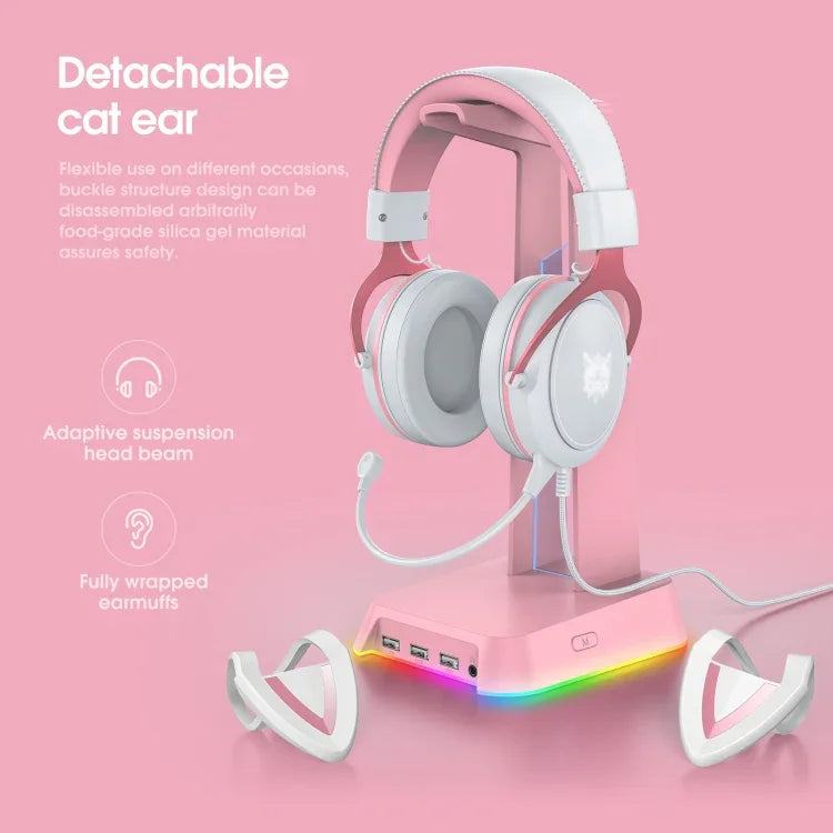 ONIKUMA X10 Auscultadores Gaming com Luz LED no Auricular, Ajustáveis e com Microfone