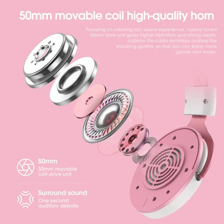 ONIKUMA X10 Auscultadores Gaming com Luz LED no Auricular, Ajustáveis e com Microfone