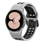 Pulseira de substituição em silicone bicolor com furos duplos, Para Samsung Galaxy Watch4 40mm / 44mm