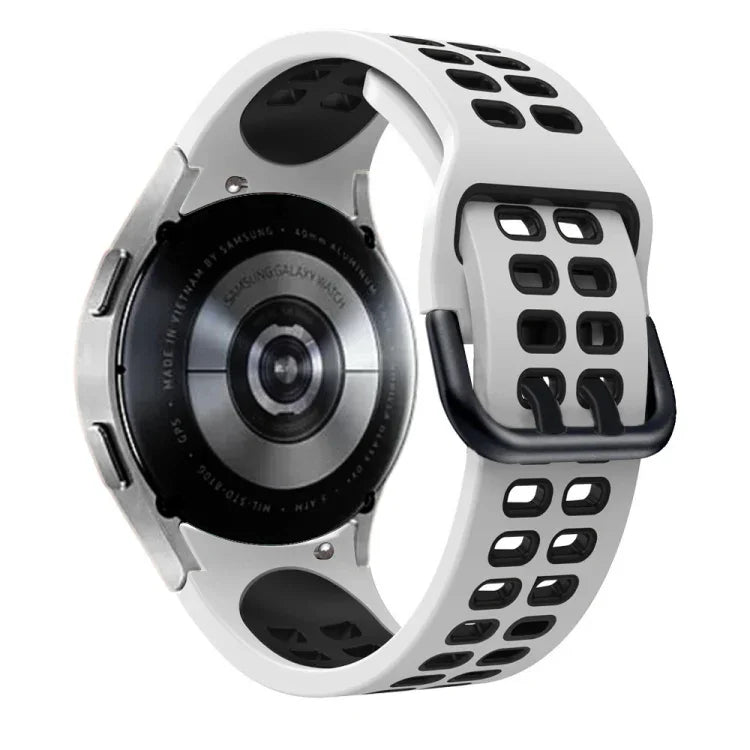 Pulseira de substituição em silicone bicolor com furos duplos, Para Samsung Galaxy Watch4 40mm / 44mm